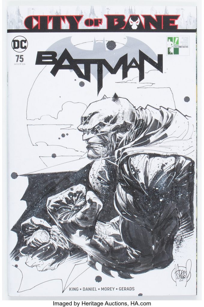 Adam Kubert - Batman 75 Wraparound Sketch Sketch Cover - Joker Variant Original Art (Heritage Auctions)