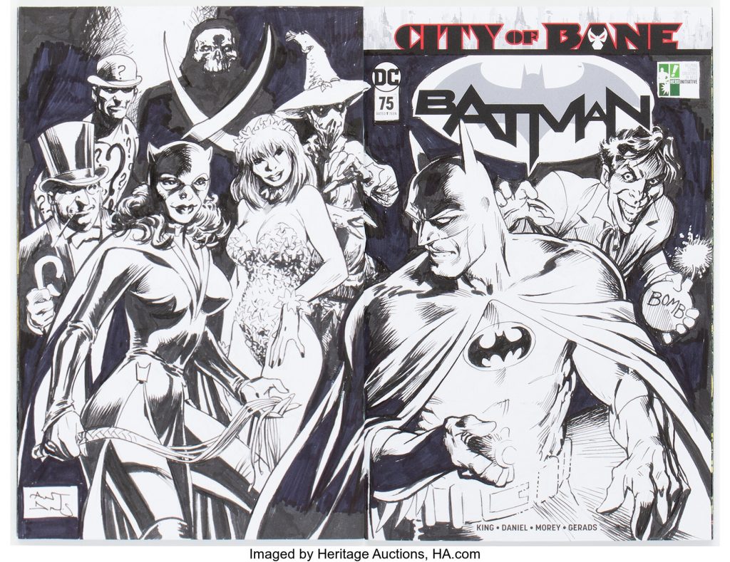 Alan Davis – Batman 75 – Wraparound Sketch Original Art (Heritage Auctions)