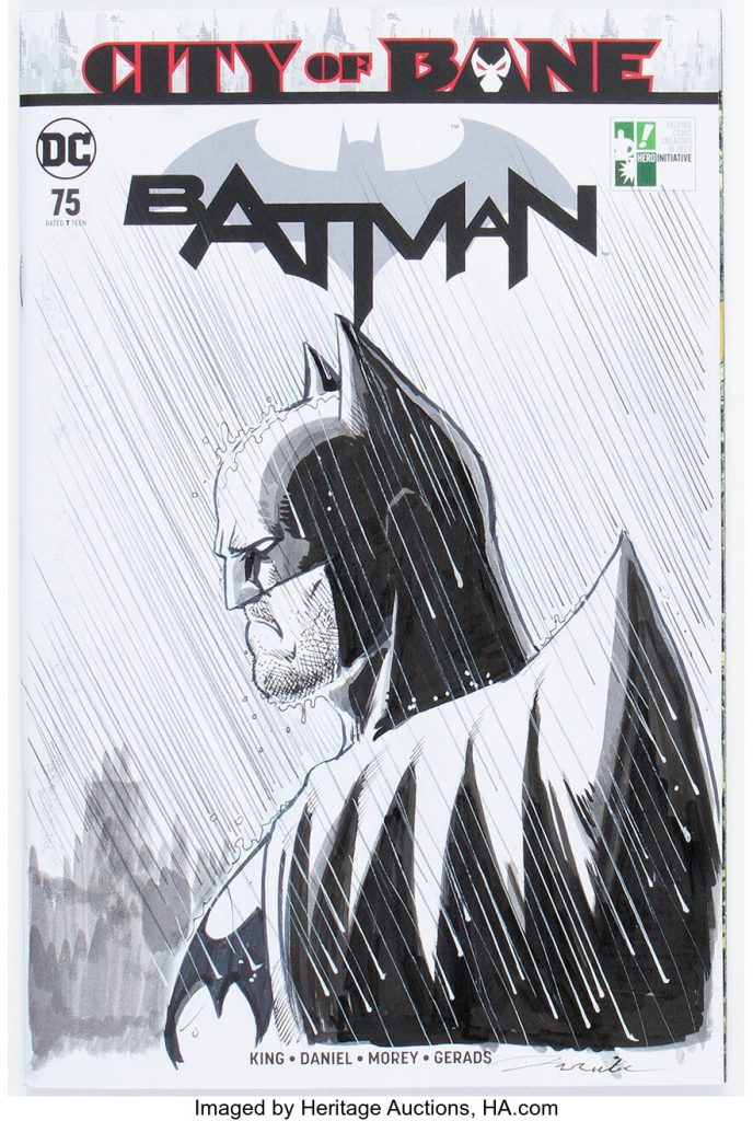 Darick Robertson - Batman 75 Wraparound Sketch Sketch Cover - Joker Variant Original Art (Heritage Auctions)