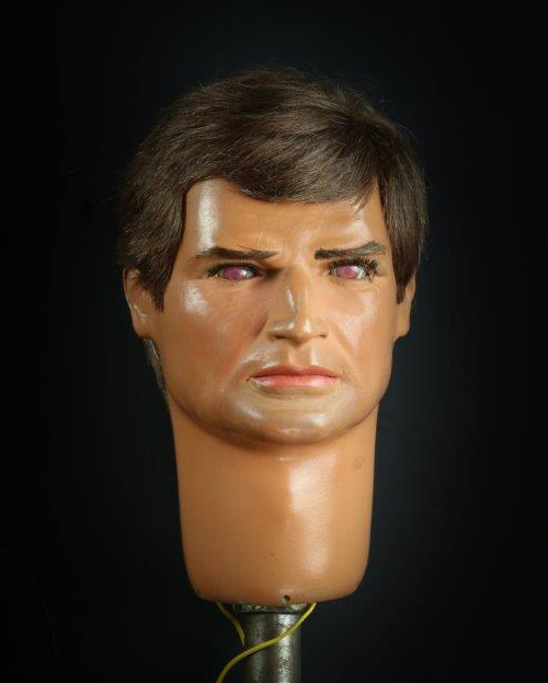 Captain Ochre puppet head used on screen in the classic 1967 series Captain Scarlet and the Mysterons