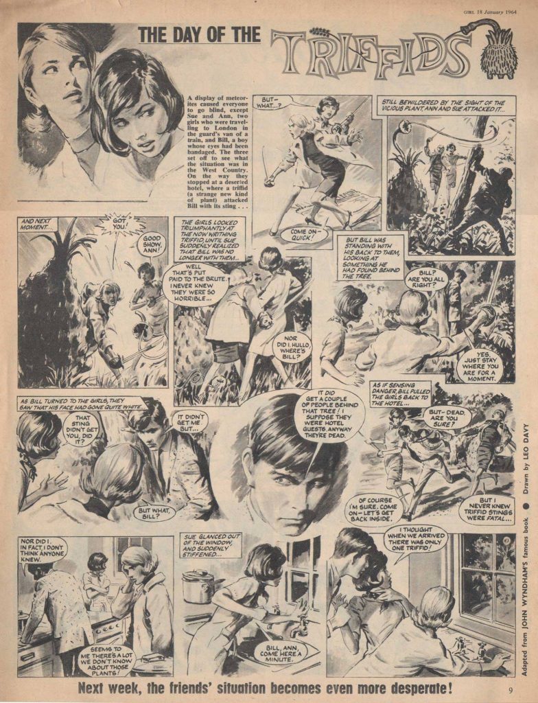 An episode of "The Day of the Triffids" from Girl (Girl Volume 13 No 5). Art by Leo Davy