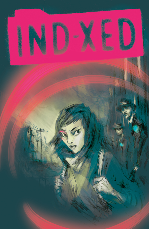 IND-XED, a Lo-Fi Sci-Fi written by Fraser Campbell with art by Lucy Sullivan and lettered by Hassan Otsmane-Elhaou