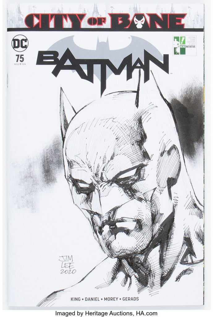 Jim Lee Batman 75 Sketch Cover Variant Original Art (Heritage Auctions)