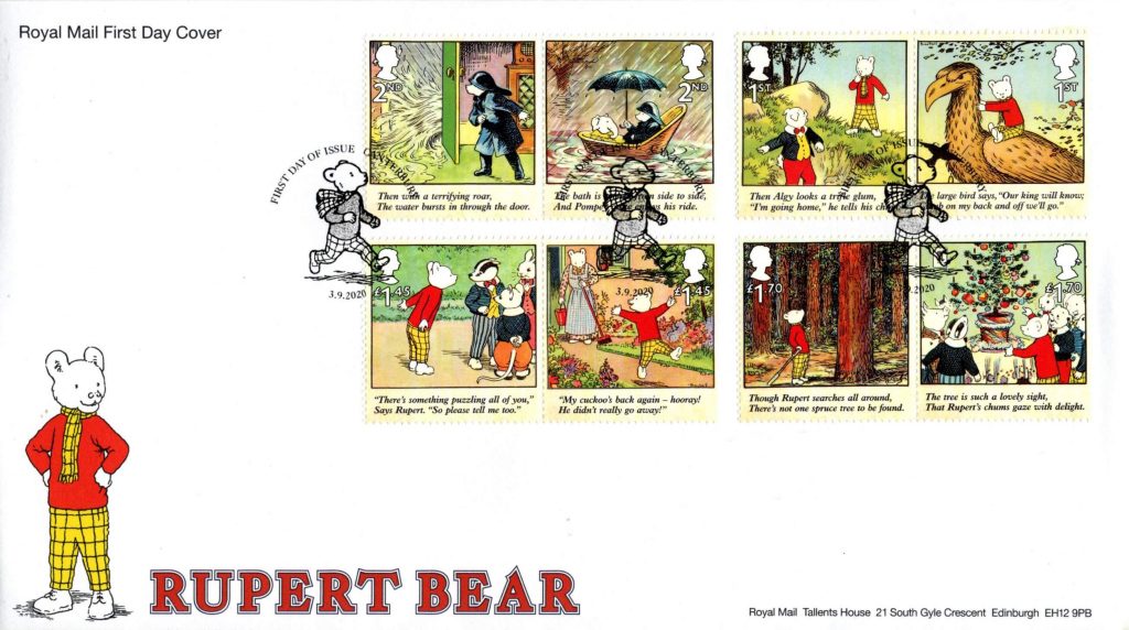 Rupert the Bear Special Issue Stamps 2020 - First Day Cover