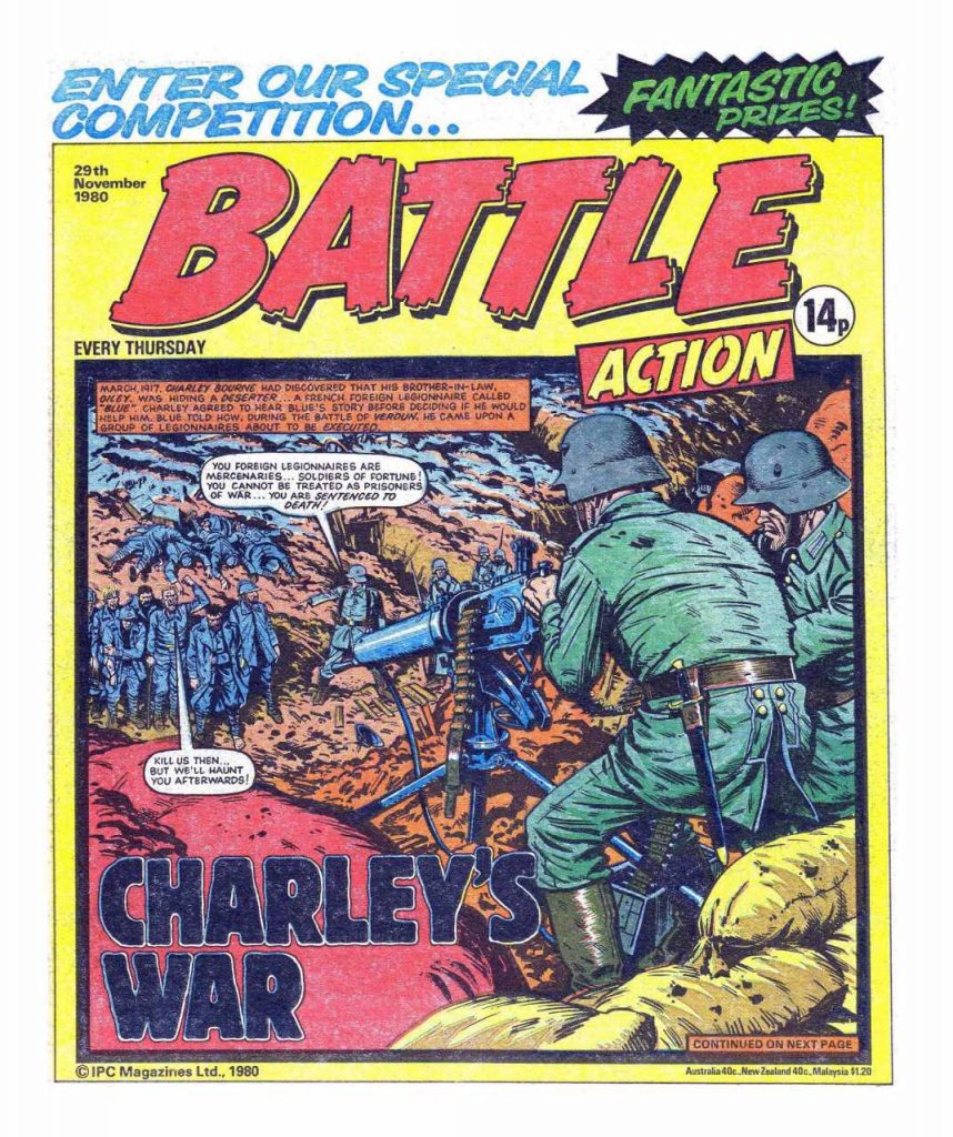 “Charley’s War” cover for Battle, cover dated 29th November 1980, by Joe Colquhoun 