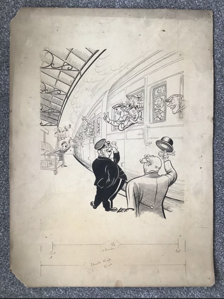 A cartoon - probably one of his wartime "Smiling Through" series - by Joseph Lee, on offer on eBay