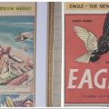 Spot the Difference: left, the promotional issue, with a different cover date and sans “Pilot of the Future” caption; right, Eagle Issue One, as published