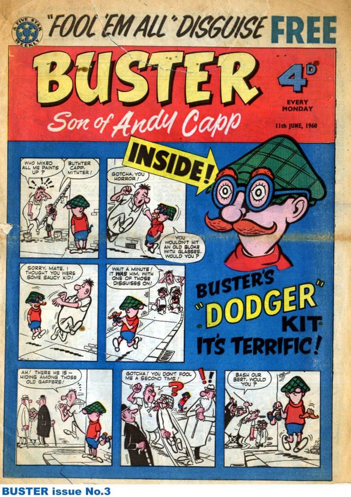 The cover of Buster No. 3, cover dated 11th June 1960. Buster art by Bill Titcombe