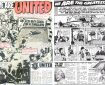 The opening spread of "We Are United" from Champ No. 1, launched in February 1984. Peter recalls DC Thomson were impressed with his test pages and It ended up being the longest run of any of the strips he worked on, but it's not a strip he remembers fondly. "It meant I soon ran out of new ways of presenting football action," he recalled. "I fought to prevent boredom but not always with any great success because I was only repeating myself." "The very first opening was about the whole team and the support people. I therefore had to invent a huge number of characters. Unbeknownst to me, the second script was about the sacking of about a third of the team and the building up of a new group. A large number of the new team had to be re-invented. I felt my first effort had gone to waste. Had I known that was going to happen I'd have not tried to be so creative."