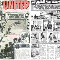 The opening spread of "We Are United" from Champ No. 1, launched in February 1984. Peter recalls DC Thomson were impressed with his test pages and It ended up being the longest run of any of the strips he worked on, but it's not a strip he remembers fondly. "It meant I soon ran out of new ways of presenting football action," he recalled. "I fought to prevent boredom but not always with any great success because I was only repeating myself." "The very first opening was about the whole team and the support people. I therefore had to invent a huge number of characters. Unbeknownst to me, the second script was about the sacking of about a third of the team and the building up of a new group. A large number of the new team had to be re-invented. I felt my first effort had gone to waste. Had I known that was going to happen I'd have not tried to be so creative."