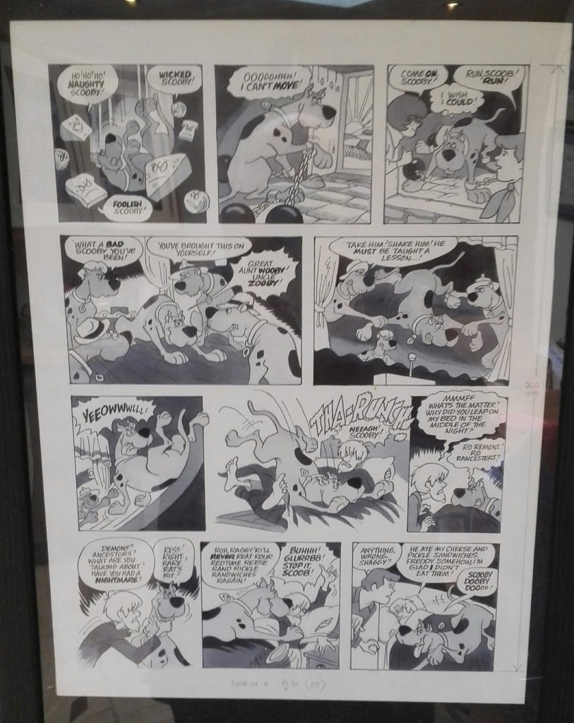 A page of "Scooby Doo" art by Bill Titcombe. With thanks to  comic artist and writer Martin Hand