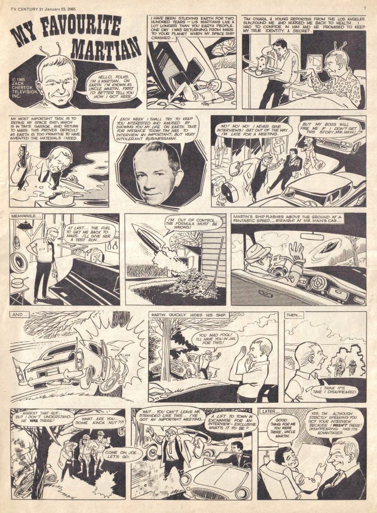 "My Favourite Martian" drawn by Bill Titcombe, from TV Century 21 Issue 1 My Favourite Martian © Chertok TV