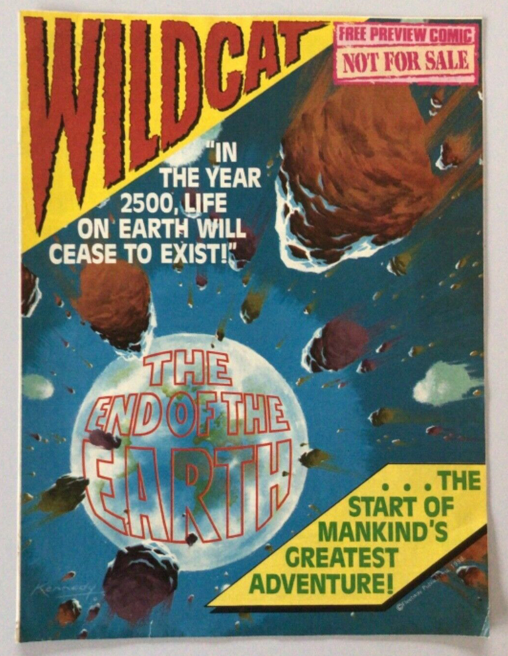 A copy of the  preview for Wildcat, IPC's last non-licensed boys adventure title, published in the late 1980s, given away free in other weeklies