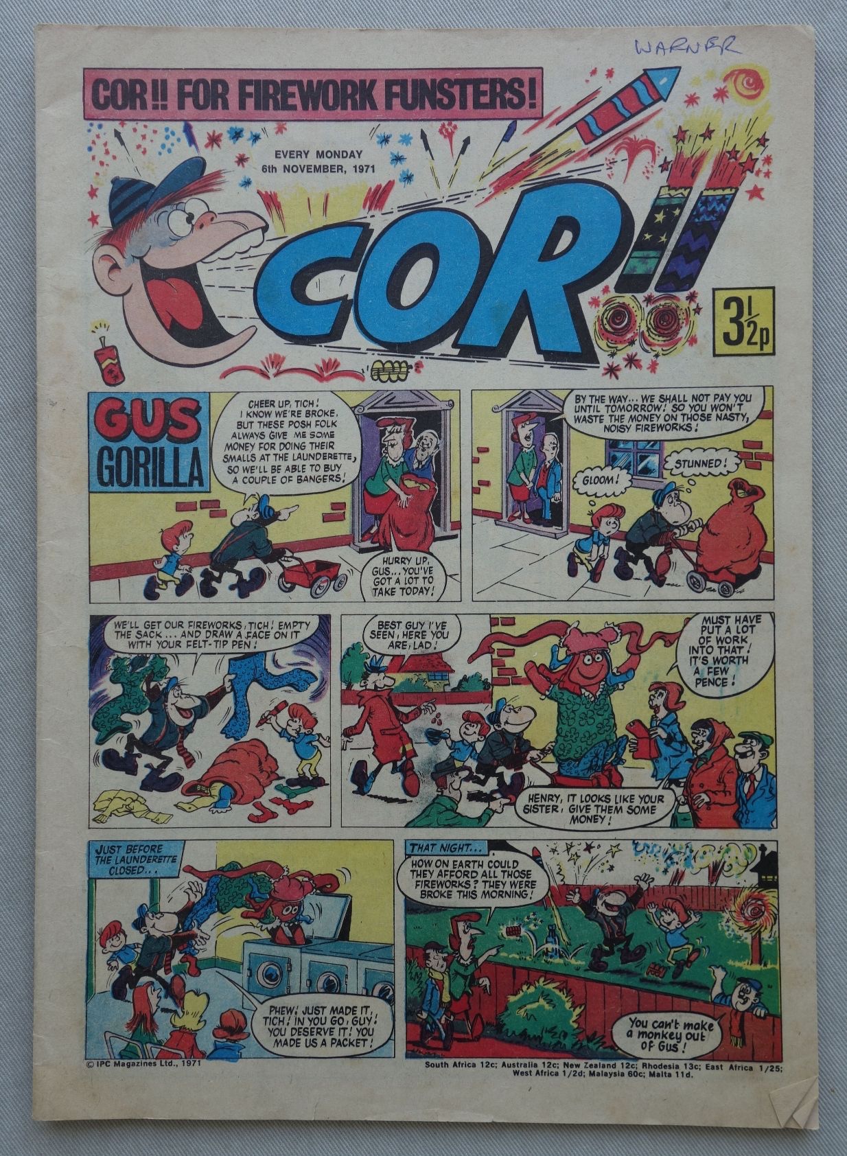 Cor!! - Fireworks issue, cover dated 6th November 1971