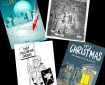 The Refugee Christmas Cards, by (from top left, clockwise) Siku, Stu McLellan, Dean Rankine and Steve Beckett