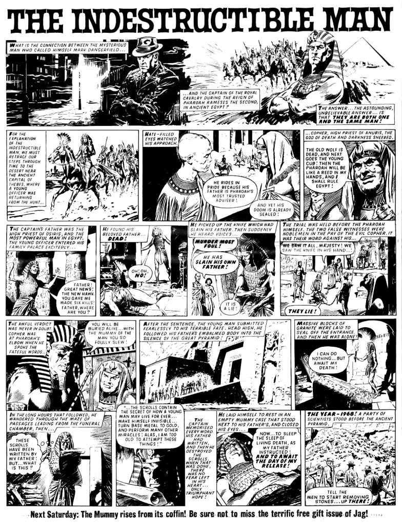 The opening episode of "The Indestructible Man" from JAG Issue One, published in 1968. Art by Jesus Blasco