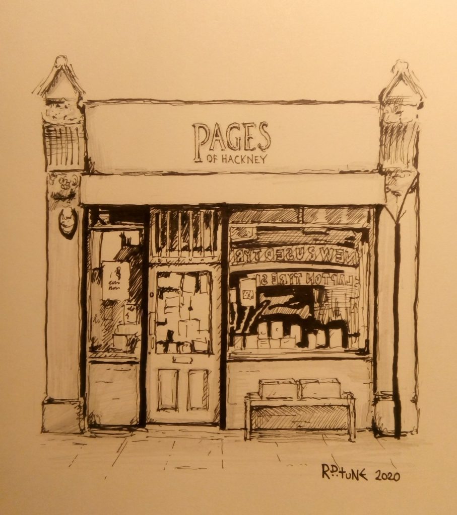 #DrawYourBookshop Pages of Hackney by Adiós Lodge