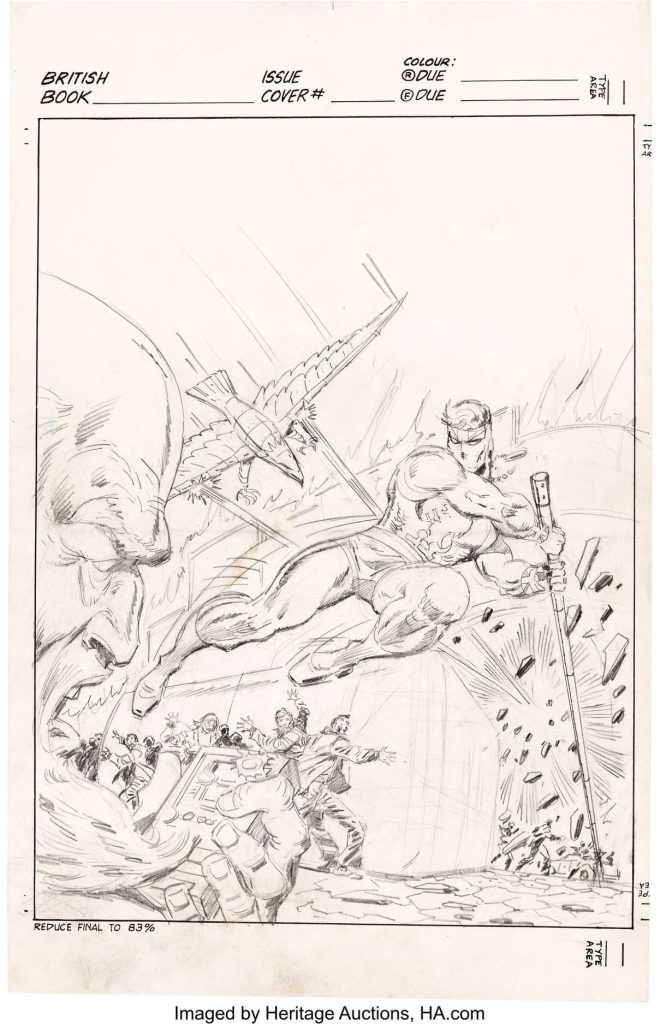 Captain Britain #29 Cover - Unpublished aversion by Ron Wilson