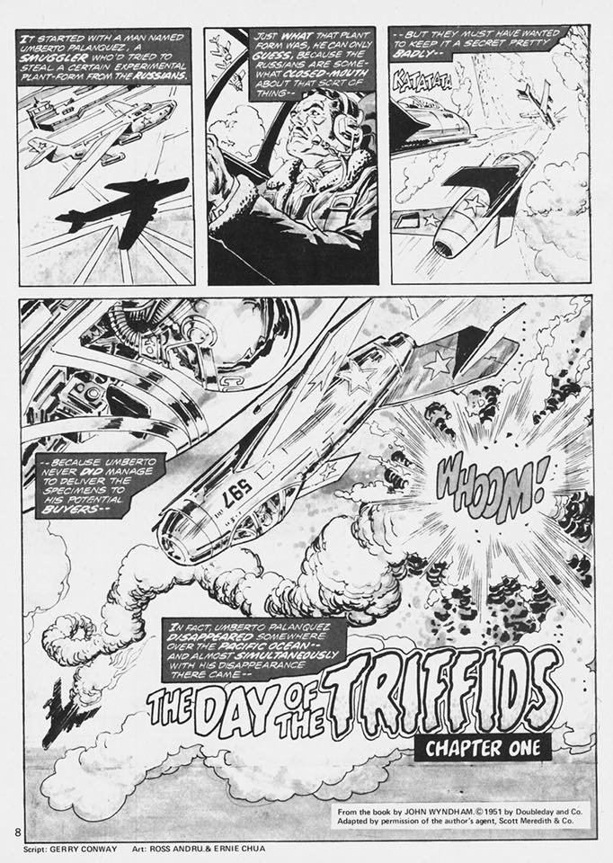The opening page of "Day of the Triffids" from Marvel's Unknown Worlds of Science Fiction -#1 
