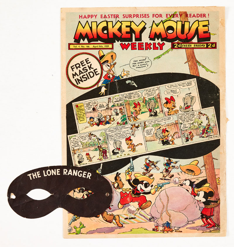 Mickey Mouse Weekly 166 (1939) Easter issue,  with very rare Lone Ranger Mask free gift