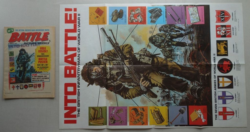 Battle Issue 2 cover dated 15th March 1975 Free Gift