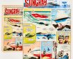 Stingray original artwork (1966) by Gerry Embleton for TV Century 21 No 72 June 1966 The Atomic liner, Mercury smashes into the Discovery Reefs near where Stingray is on patrol. Troy and Phones hover-jet to the deck to find the crew in a coma… and The Brothers of the Dragon are not far away...