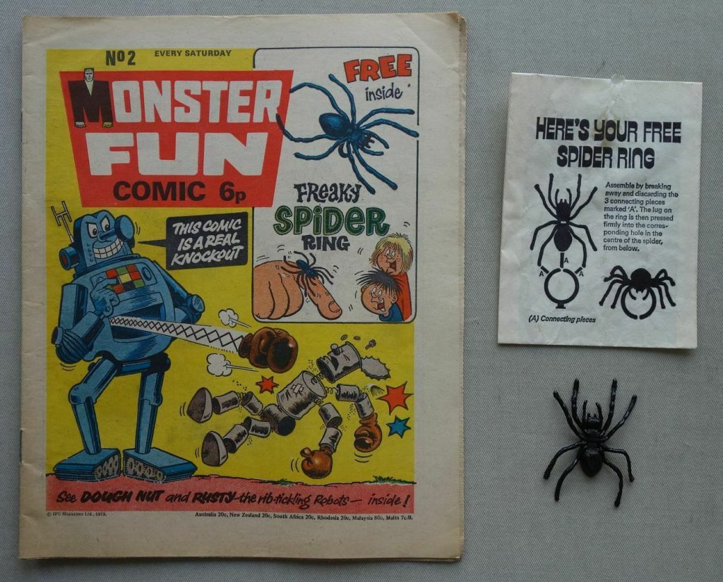 Monster Fun No. 2, cover dated 21st June 1975, with free "Spider" gift