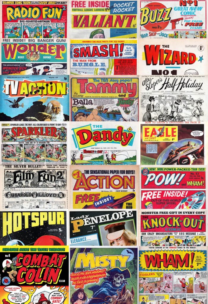 An assortment of British comics, courtesy of Lew Stringer
