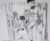 Woman Boarding Train by Austin Briggs