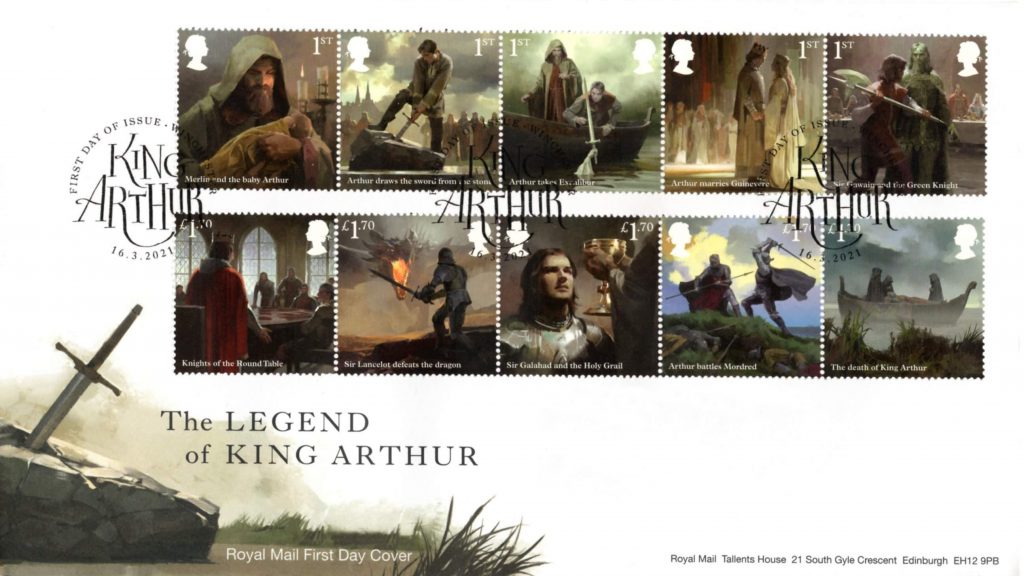Royal Mail “The Legend of King Arthur” stamps by Jaime Jones - First Day Cover