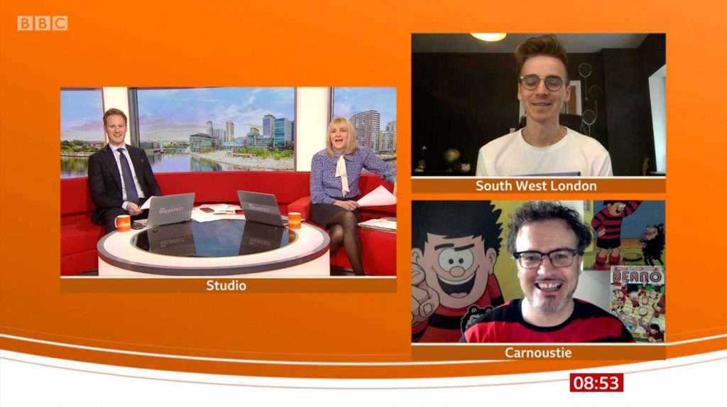 BBC Breakfast - 17th March 2021 Dennis at 70 with Joe Sugg and Mike Stirling Segment