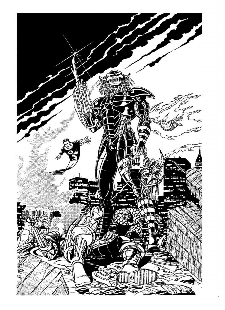 This illustration of Death's Head II by Pino Rinaldi featured in Marvel Italia's Wild Angels collection