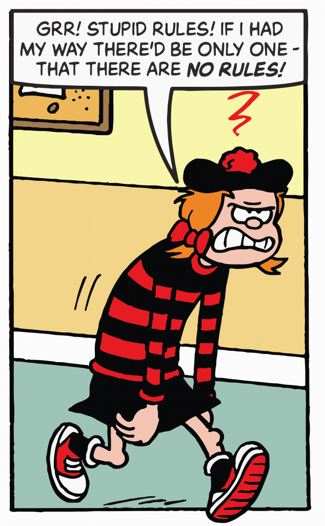 Beano: The Art of Breaking the Rules - Minnie the Minx - - art by Laura Howell