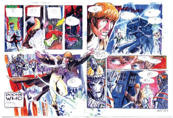 Full colour rough of strip. Now using the revised version of the new Doctor