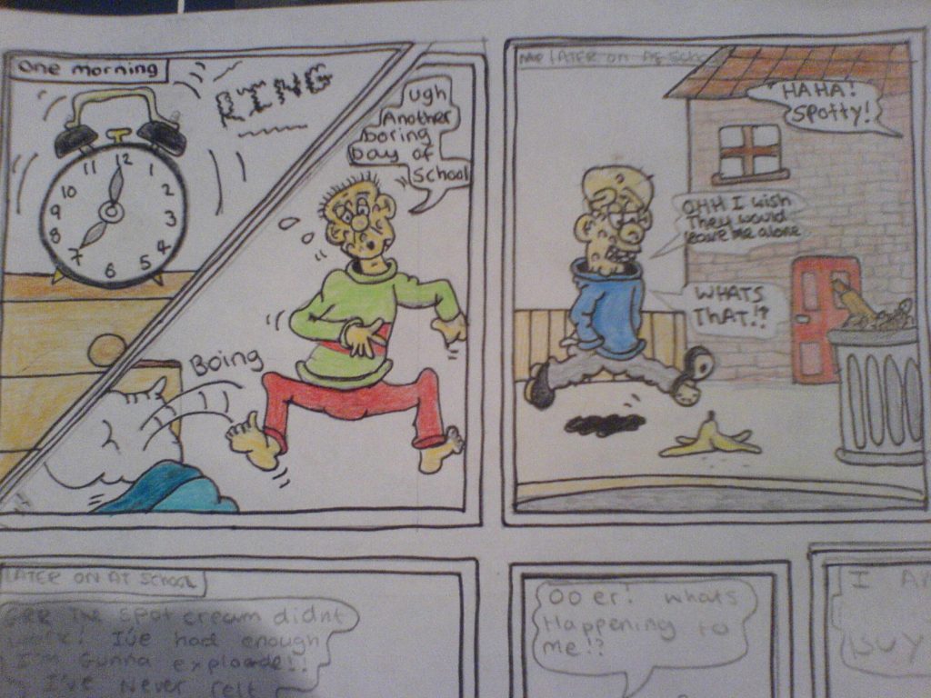 Joe Sugg's Beano strip, drawn as a youngster