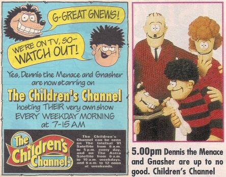 The first Dennis the Menace and Gnasher animated series was trailed in The Beano in December 1990