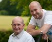 Thunderbirds creator Gerry Anderson with his son Jamie, in 2012. Image via Anderson Entertainment