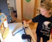 Annabelle White setting up one of her stop motion videos.