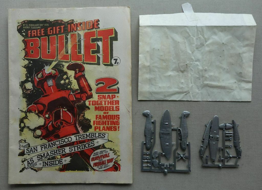 Bullet No. 3, cover dated 28th February 1976, with free gift, unmade model planes