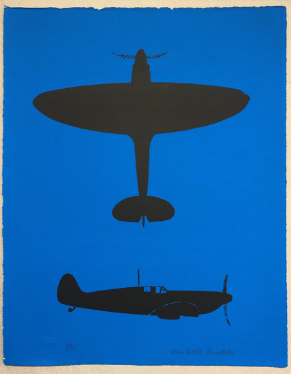The Spitfire, silhouetted against blue. No1. (48cms x 38cms)
