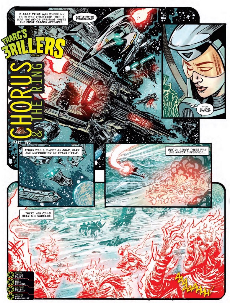 2000AD Prog 2227 - Tharg's 3rillers: Chorus & The Ring, art by Mike Collins