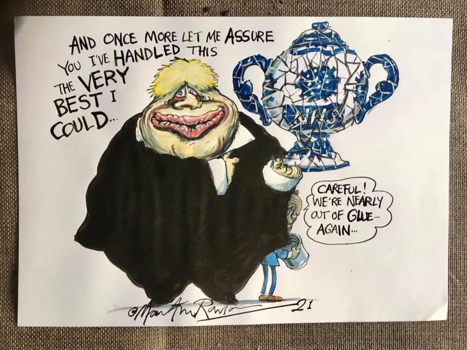 Art donated by Martin Rowson
