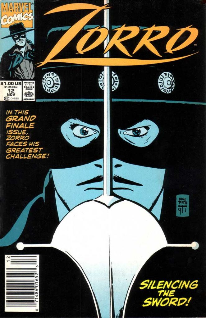 Marvel’s Zorro: New World #12 with a cover by Alex Toth