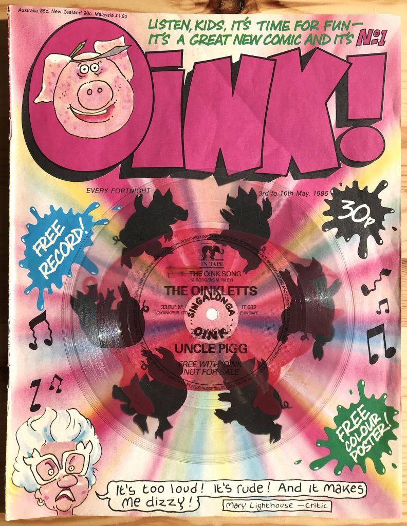 Oink! Issue One, with free flexi disc. Image with thanks to Phil Boyce