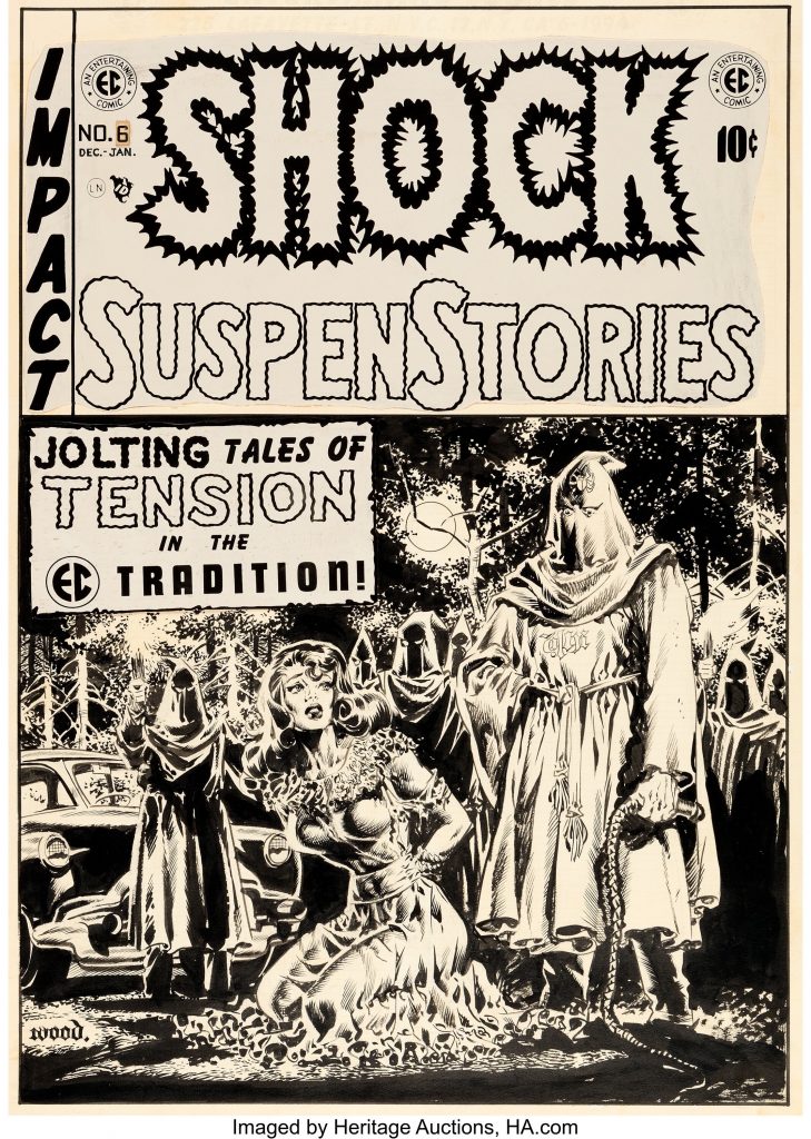 The art for the cover of Shock SuspenStories No. 6 by Wally Wood