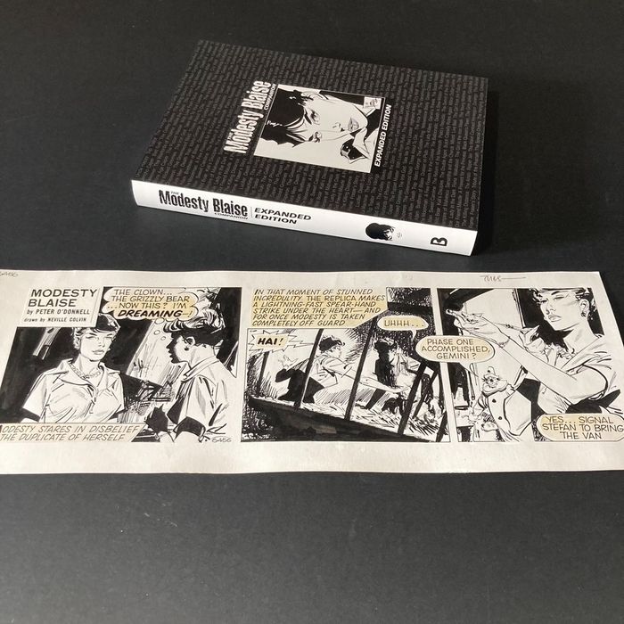 Original “Modesty Blaise” strip by Neville Colvin plus Expanded Edition Modesty Blaise Companion - (1986)