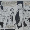 John McShane and Bob Napier of Glasgow’s AKA Comics cameo in the Captain Britain story “Should Auld Acquaintance” written and drawn by Alan Davis, inked by Mark Farmer and letters by Annie Halfacree (Annie Parkhouse)