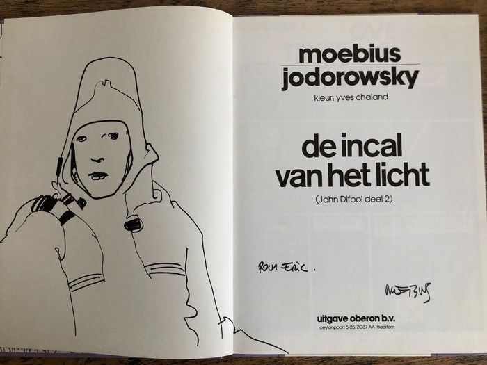 Moebius - Originele signed and illustrated copy of De incal van het licht - (1982)