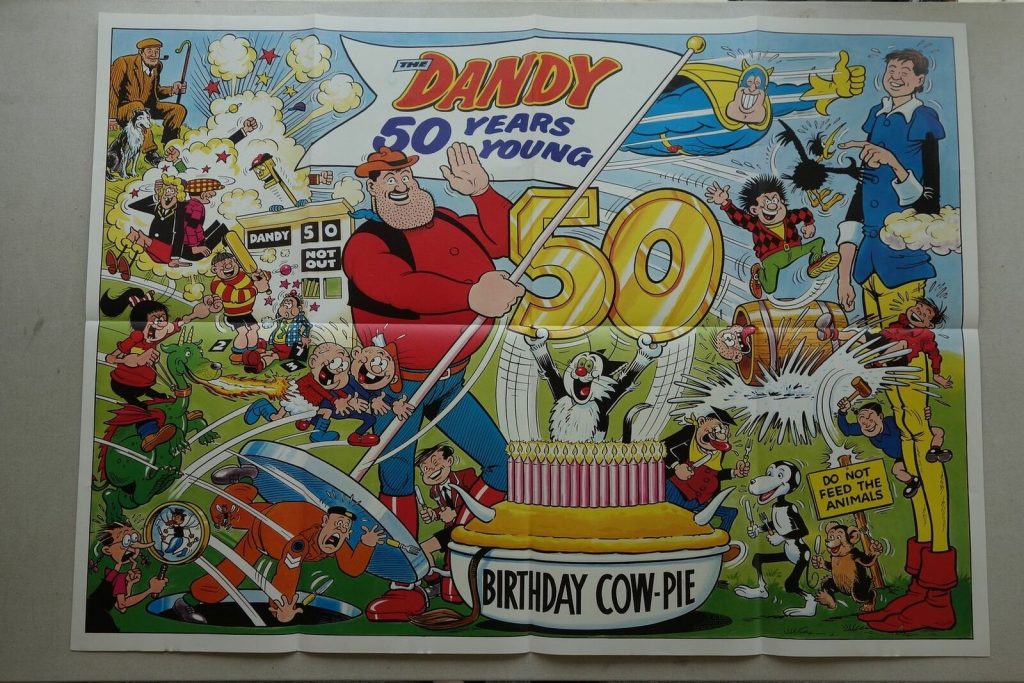 Dandy No. 2402, cover dated 5th December 1987 - 50th Birthday Poster