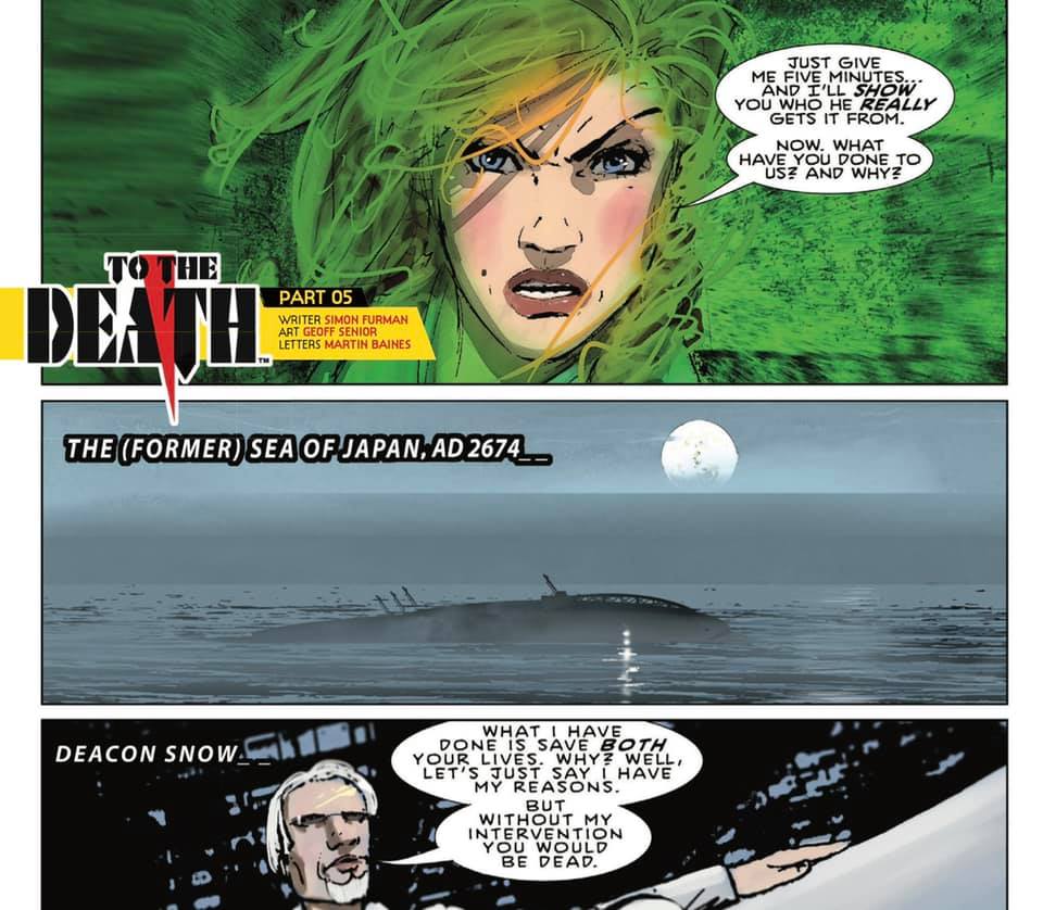 SHIFT #5 - “To The Death” by Simon Furman, art by Geoff Senior, lettered by Martin Baines